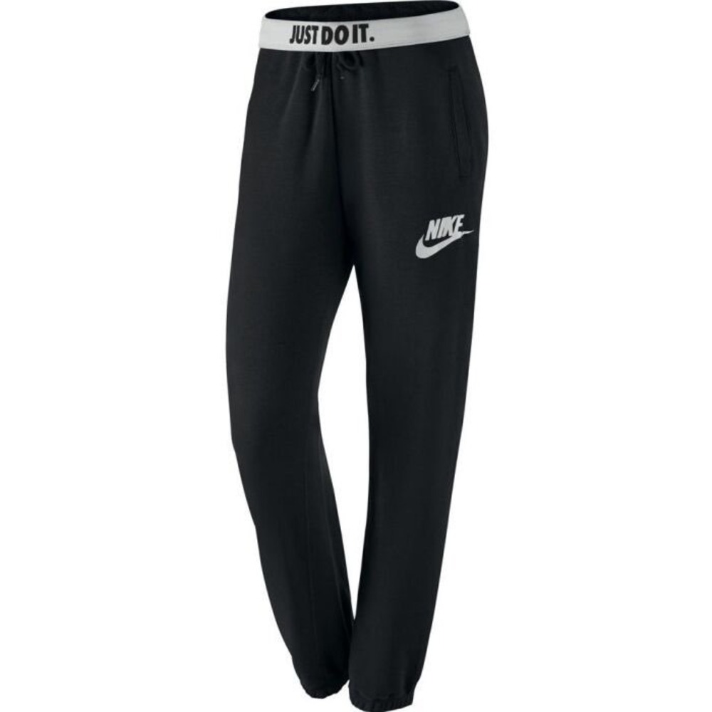 Nike Womens Rally Pants Loose Joggers Black Sweatpants Size M Flip Waistband
